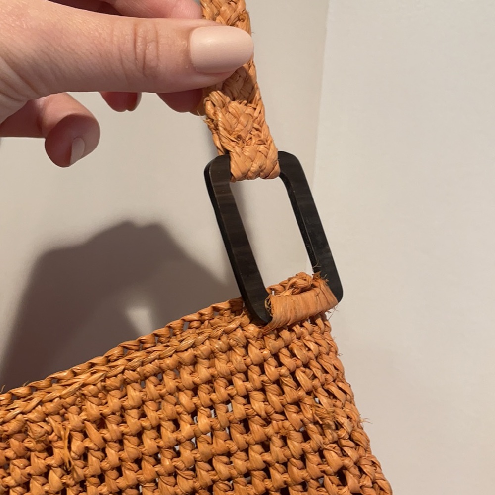 Annabel Ingall Orange Raffia Shoulder Bag - Picture 4 of 7